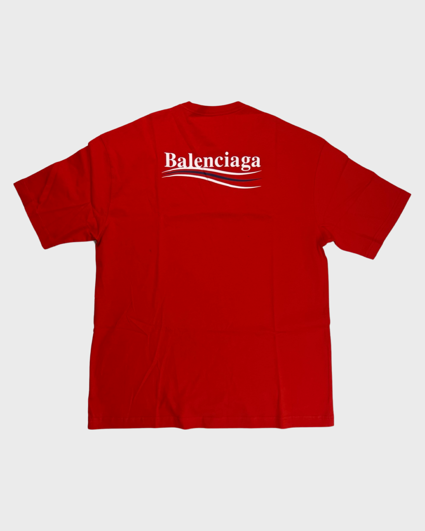 Balenciaga red politcal logo campaign T-Shirt Red SZ:XS