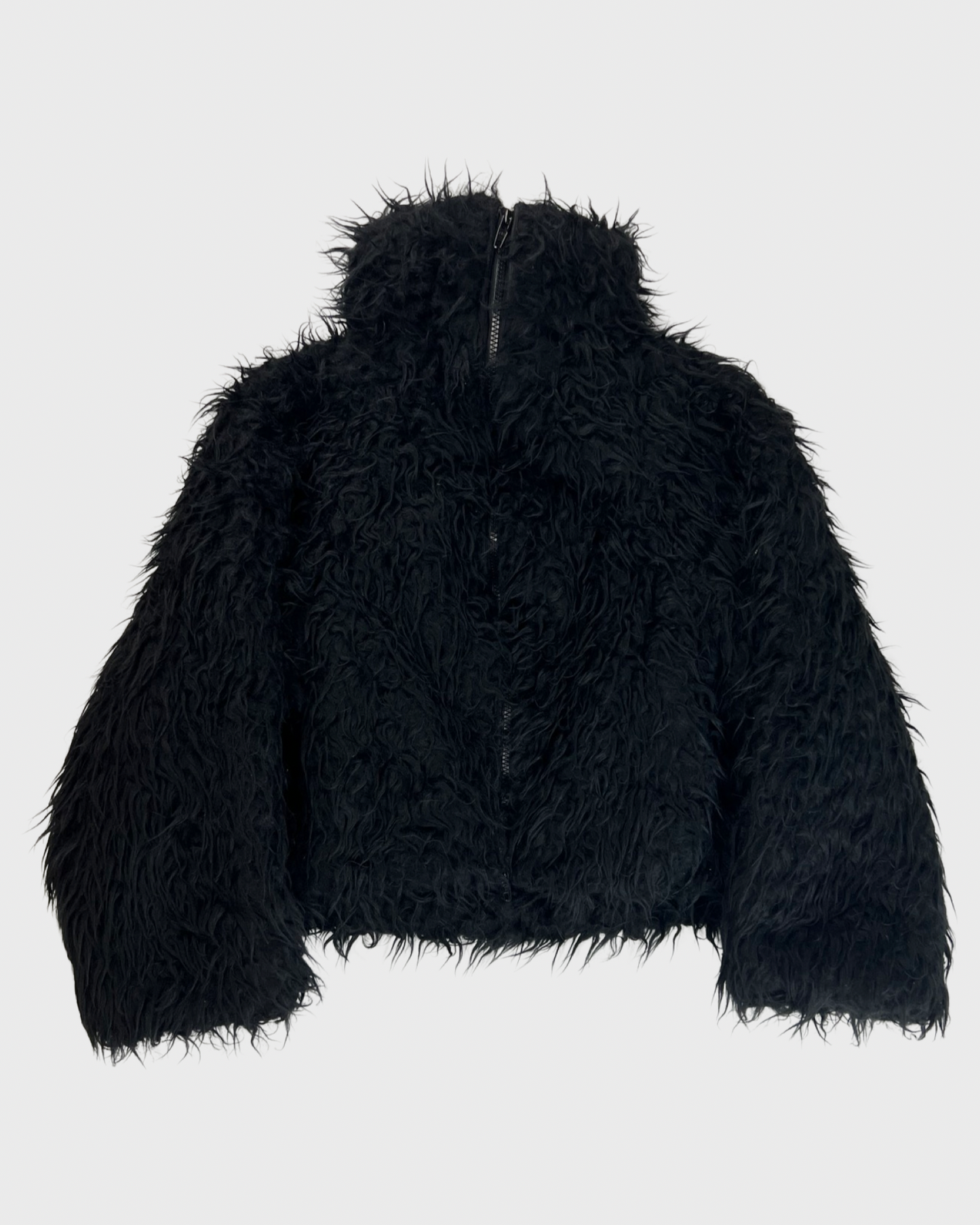 Balenciaga AW20 cropped faux fur cropped furry jacket SZ:36