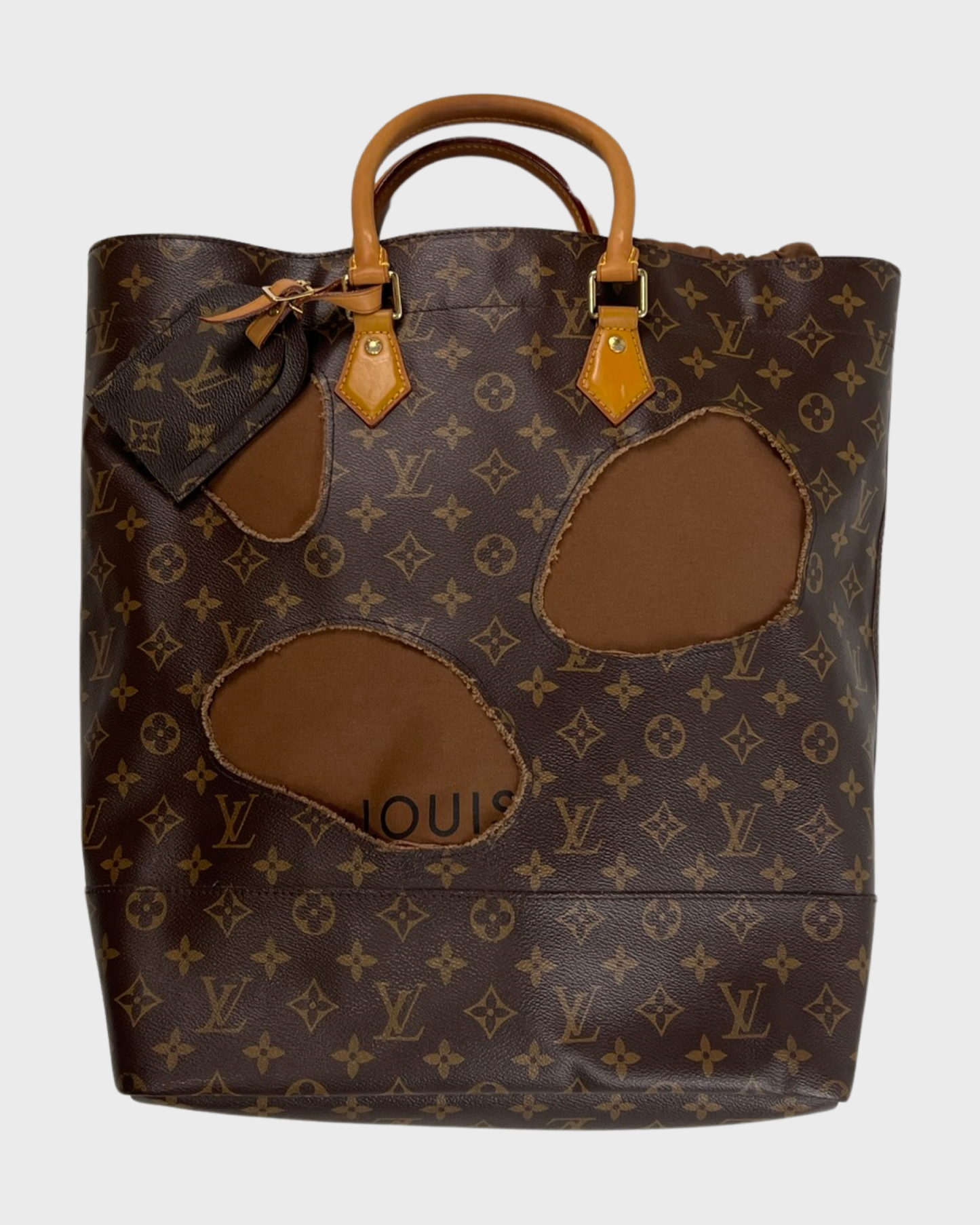 Louis Vuitton Rei Kawakubo SS14 CDG tote bag with holes brown monogram SZ:OS