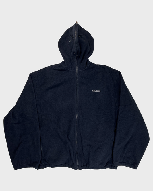 Vetements SS19 Bullet Zip up gimp Mask Hoodie navy blue SZ:XL