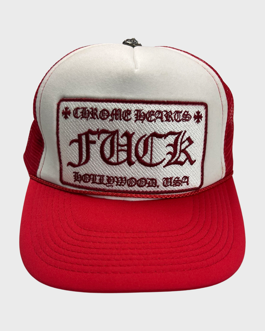 Chrome Hearts Red/ White Fuck Trucker Hat SZ:OS