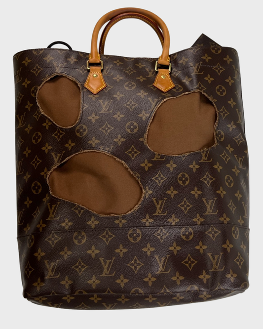 Louis Vuitton Rei Kawakubo SS14 CDG tote bag with holes brown monogram SZ:OS