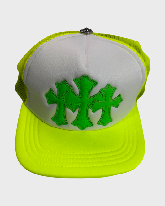 Chrome Hearts Neon Yellow Lime green cross patch Snapback SZ:OS