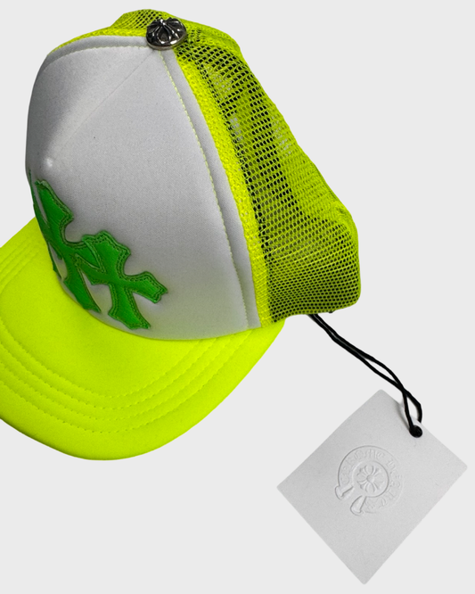 Chrome Hearts Neon Yellow Lime green cross patch Snapback SZ:OS