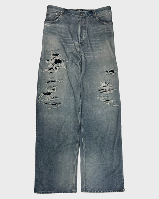 Balenciaga trompe l’oeil ripped jeans sweatpants Jogger SZ:S