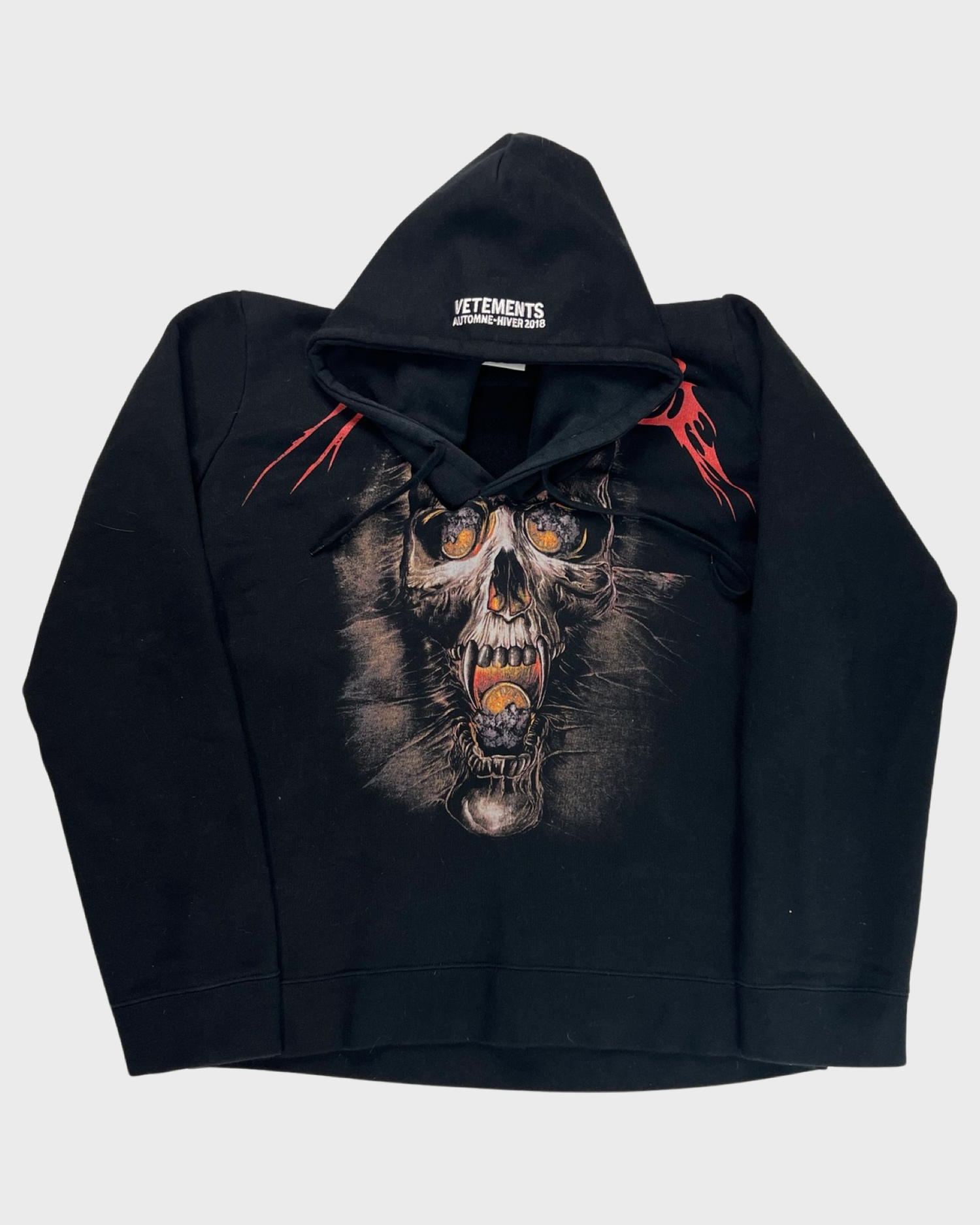 【美品】VETEMENTS Misplaced Skull Hoodie. Vetements AW17 misplaced Metal Skull Hoodie SZ:XS|S