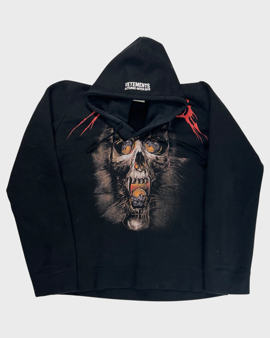 Vetements AW17 misplaced Metal Skull Hoodie SZ:XS|S