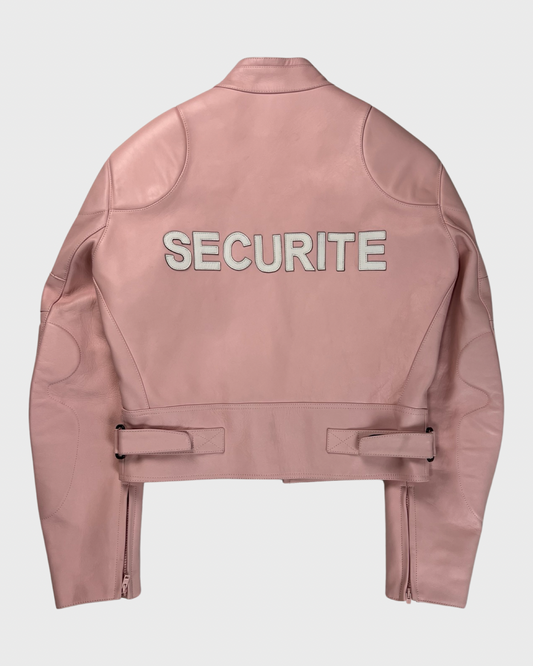 Vetements AW17 Securite PINK MOTO Leather Jacket SZ:XS