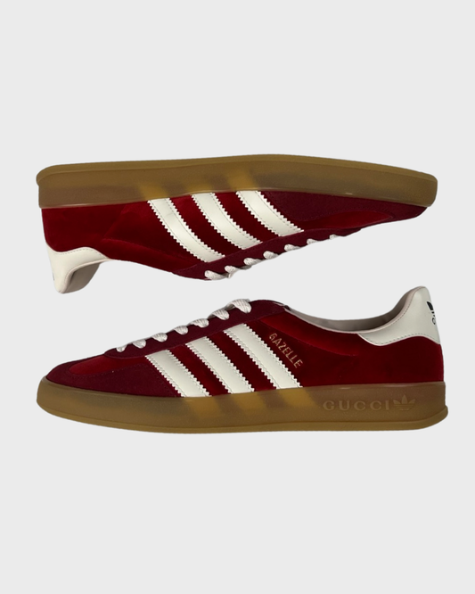 Gucci x Adidas Gazelle sneakers in velour red SZ:8|10|10.5