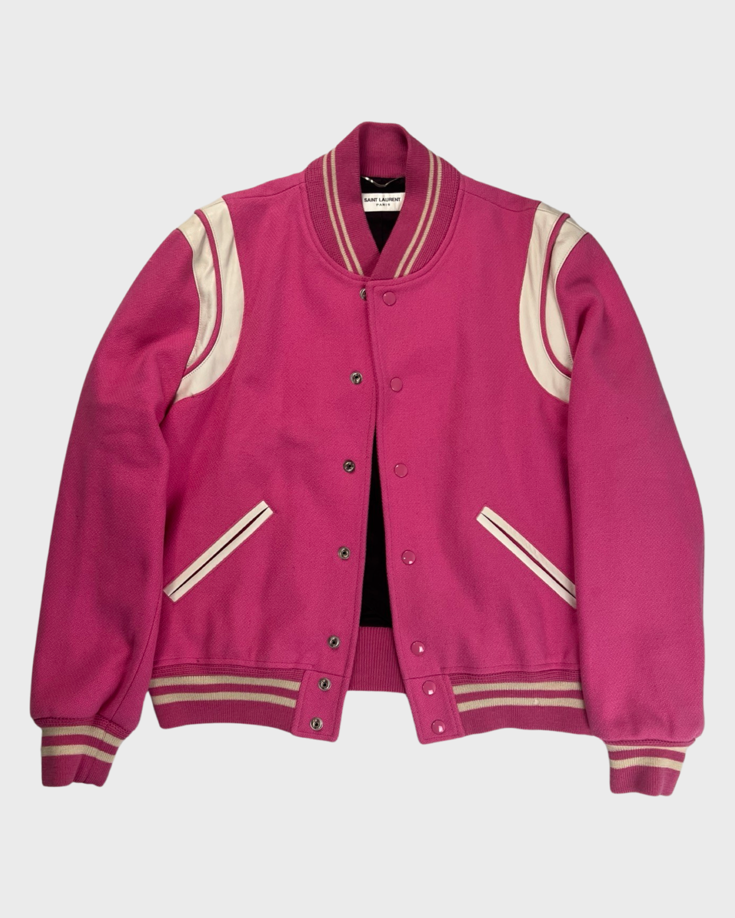 Saint Laurent Paris SS17 Teddy Jacket pink SZ:48