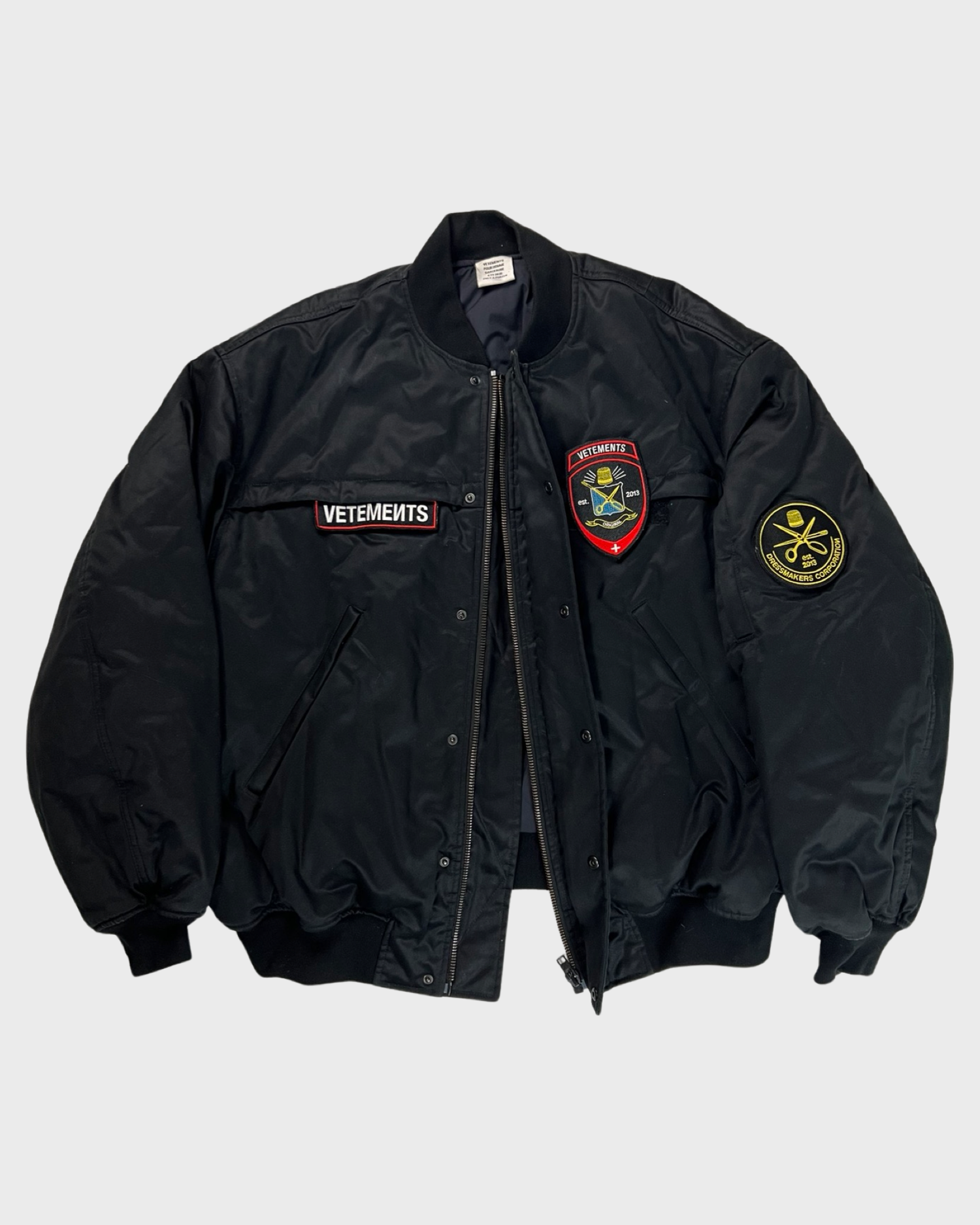 Vetements SS20 runway police security guard padded bomber Jacket