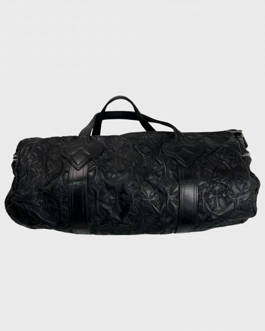 Chrome Hearts Large 50cm Cross Patched Duffle Bag Black on black Leather SZ:OS