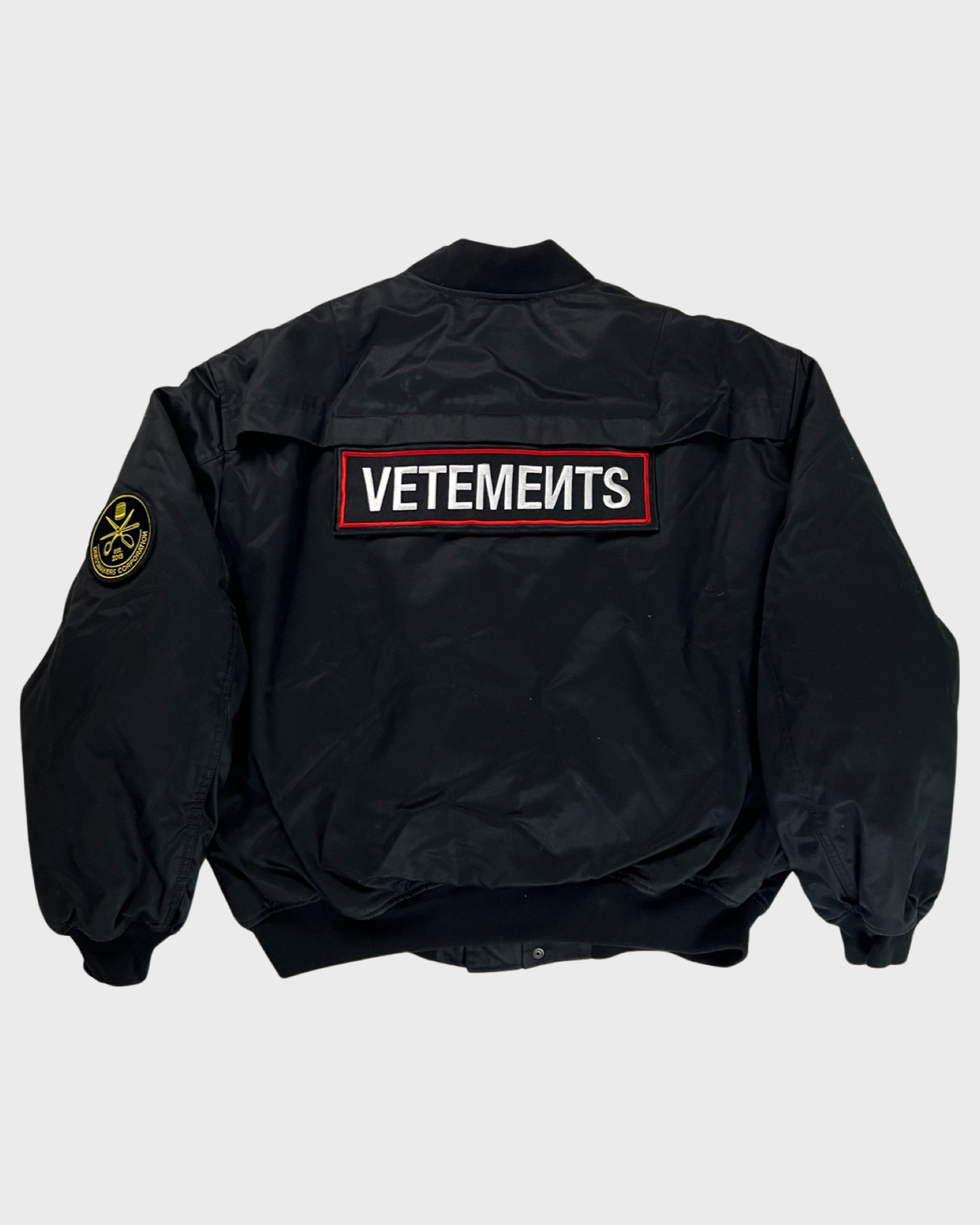 Vetements SS20 runway police security guard padded bomber Jacket SZ:S