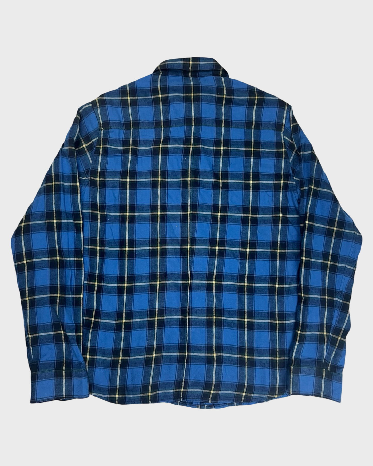 Chrome Hearts Cross Patched Flannel Shirt checkered blue SZ:L