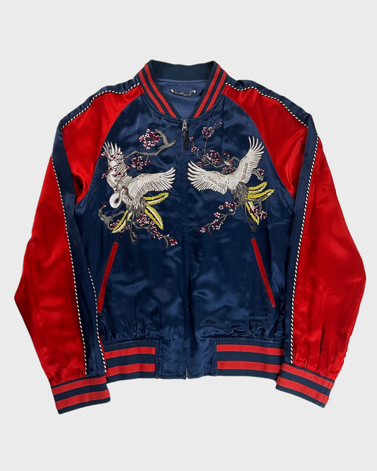 Louis Vuitton SS16 runway souvenir crane birds embroidered Jacket SZ:52