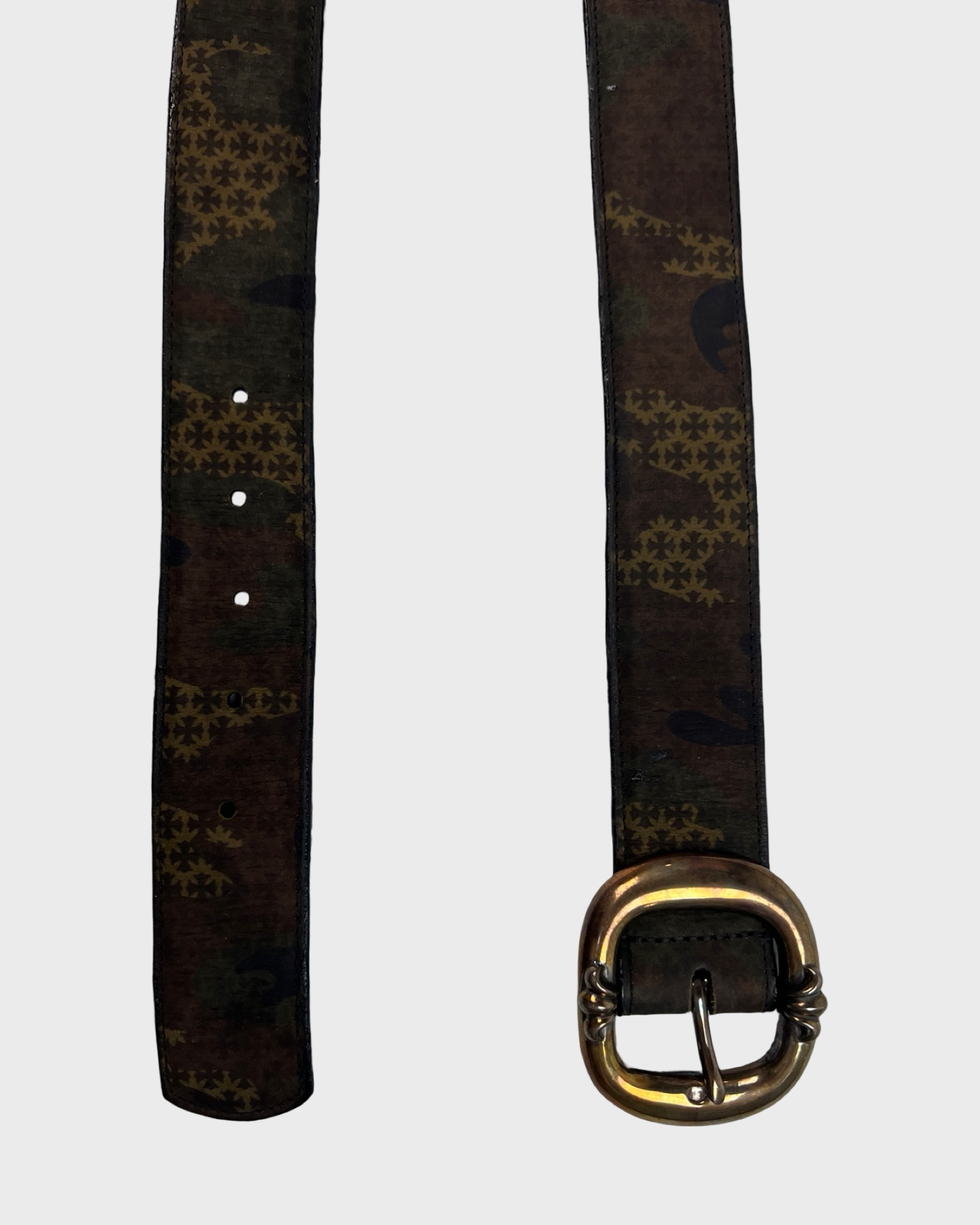 Chrome Hearts crosses & wood Camo gunslinger Belt SZ:34