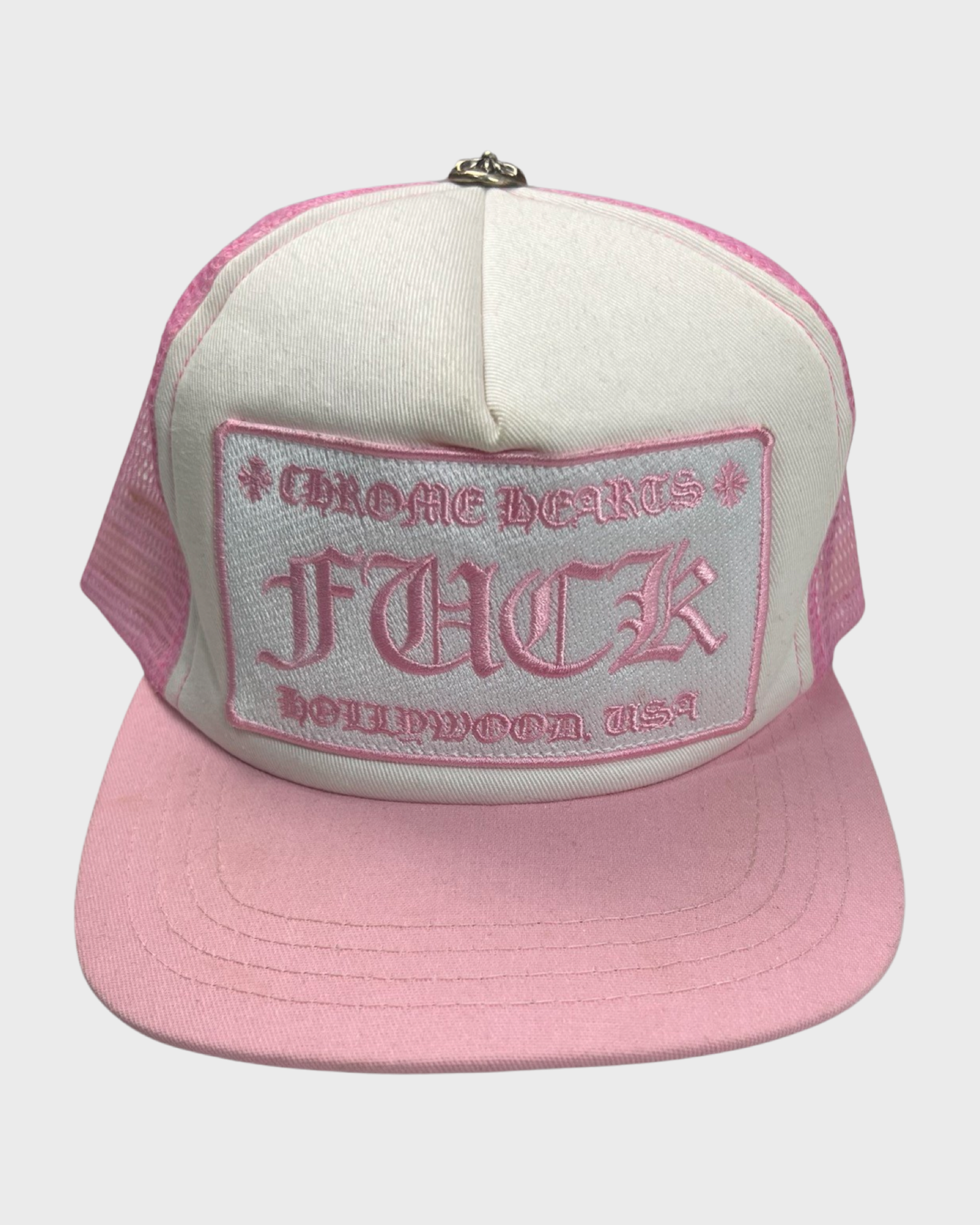 Chrome Hearts Pink/ White FUck Trucker hat SZ:OS