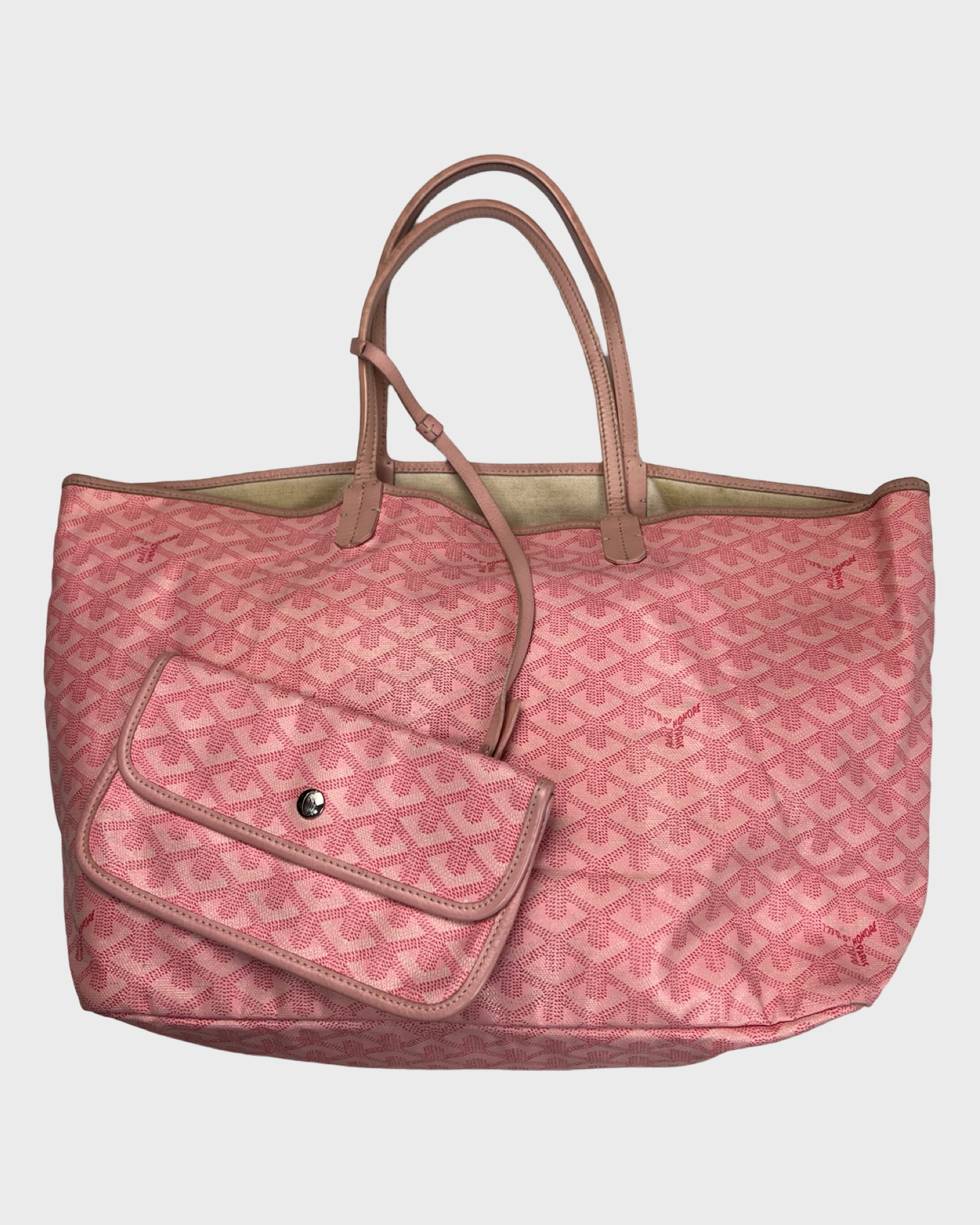 GOYARD SAKURA JAPAN EXCLUSIVE SAINT LOUIS TOTE PM BAG IN PINK USED SZ:OS