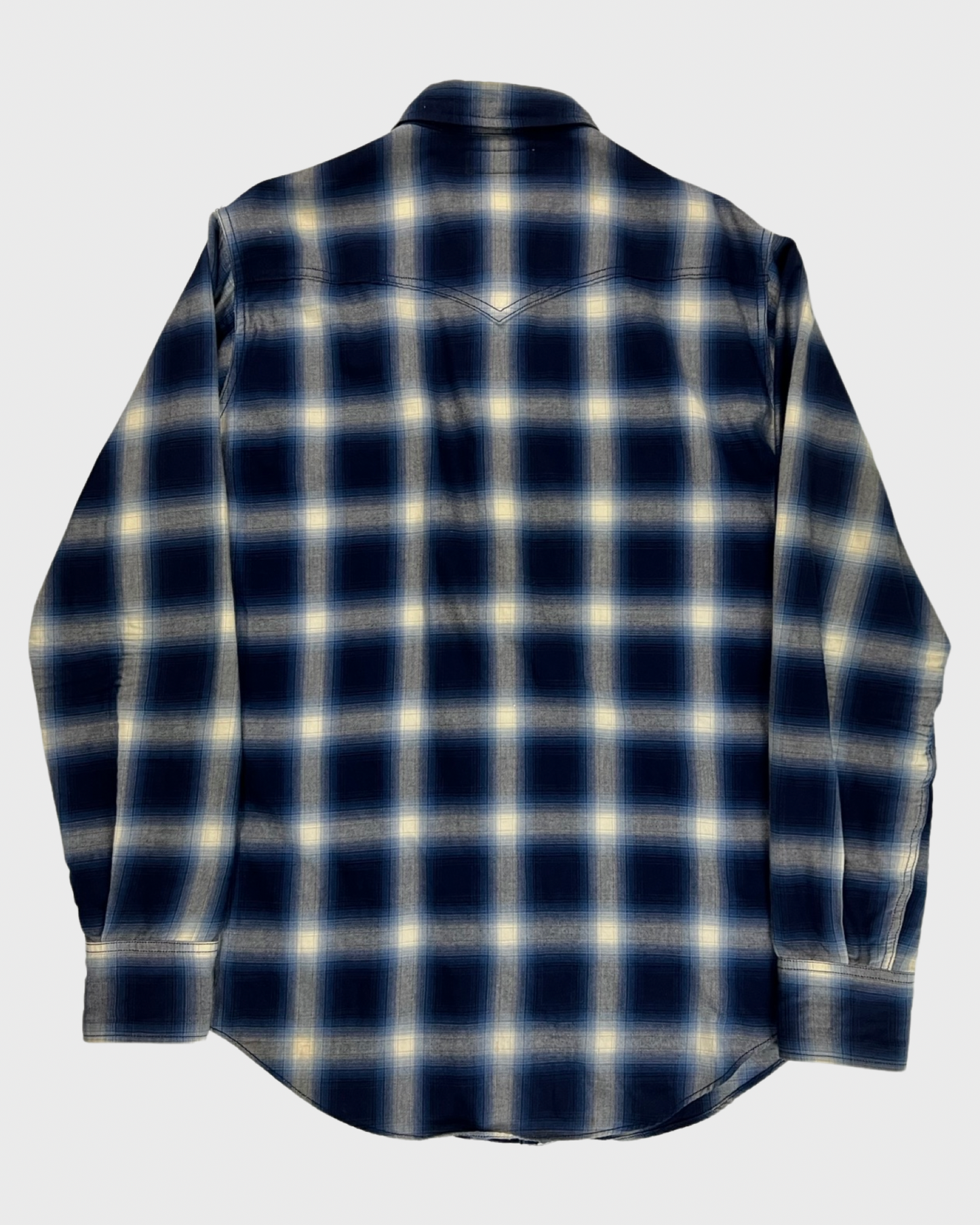 Saint Laurent Paris AW16 Flannel Blue Shirt SZ:M