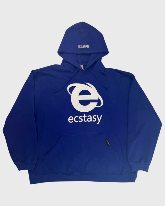 Vetements SS20 OG royal blue Ecstasy Hoodie SZ:S