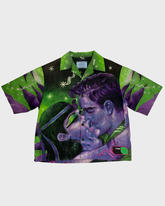 Prada AW18 impossible true love kiss Shirt purple green SZ: S|M|L