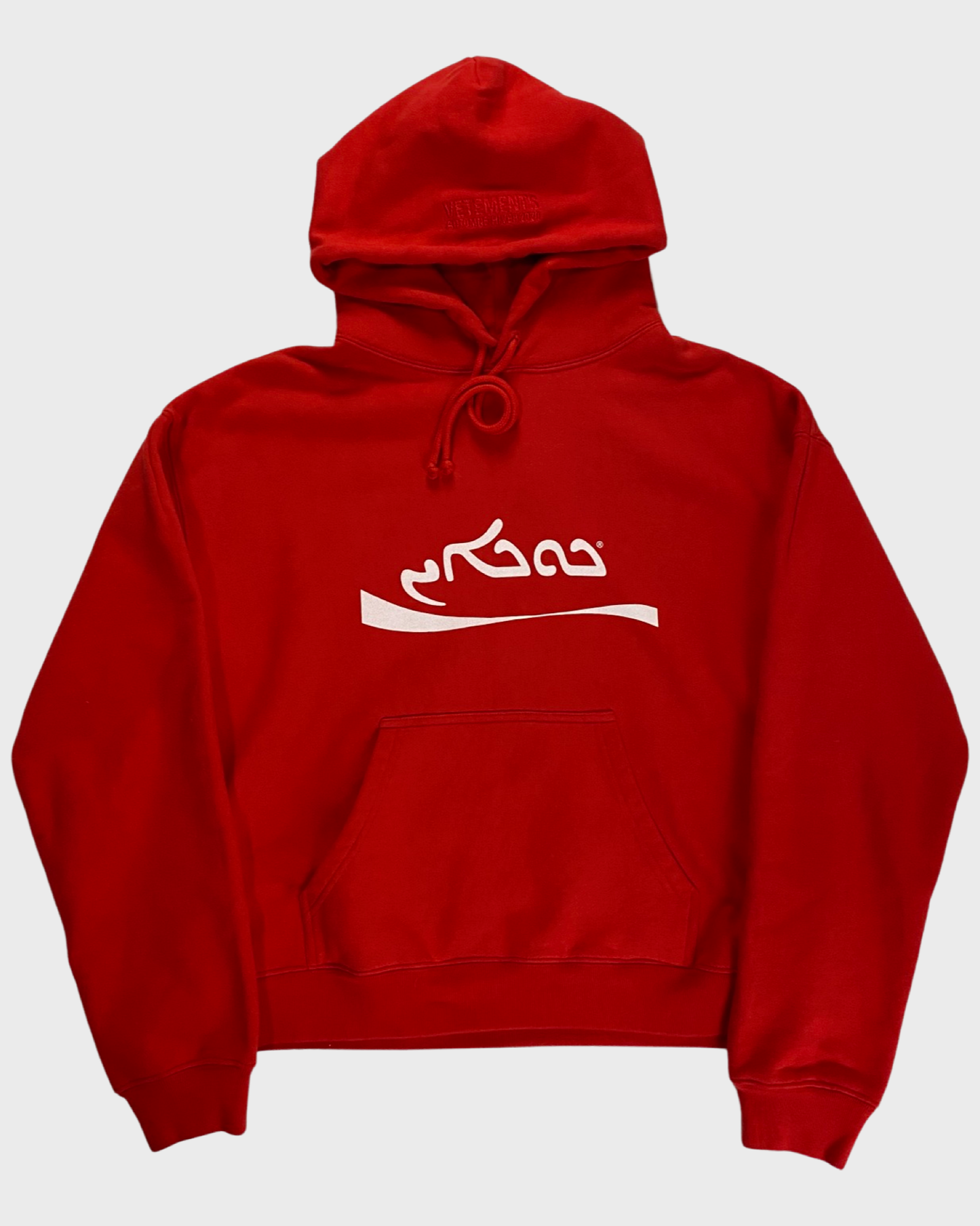 Vetements AW19 Coca Cola Arabic cocaine parody hoodie SZ XS S