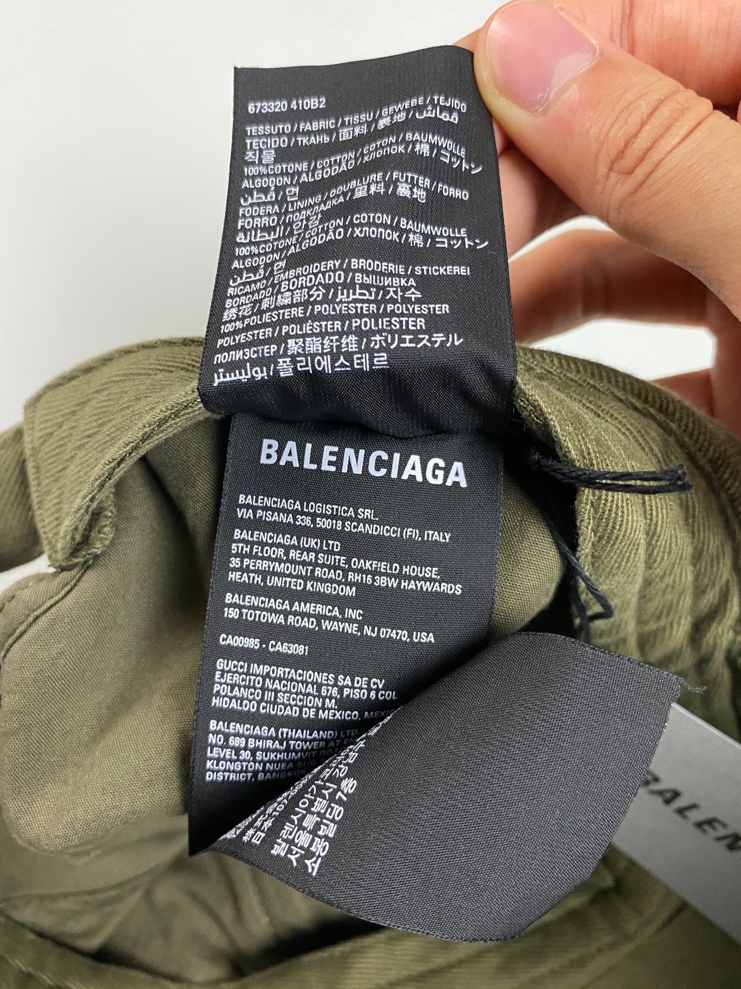 Balenciaga distressed campaign cap khaki green SZ:L