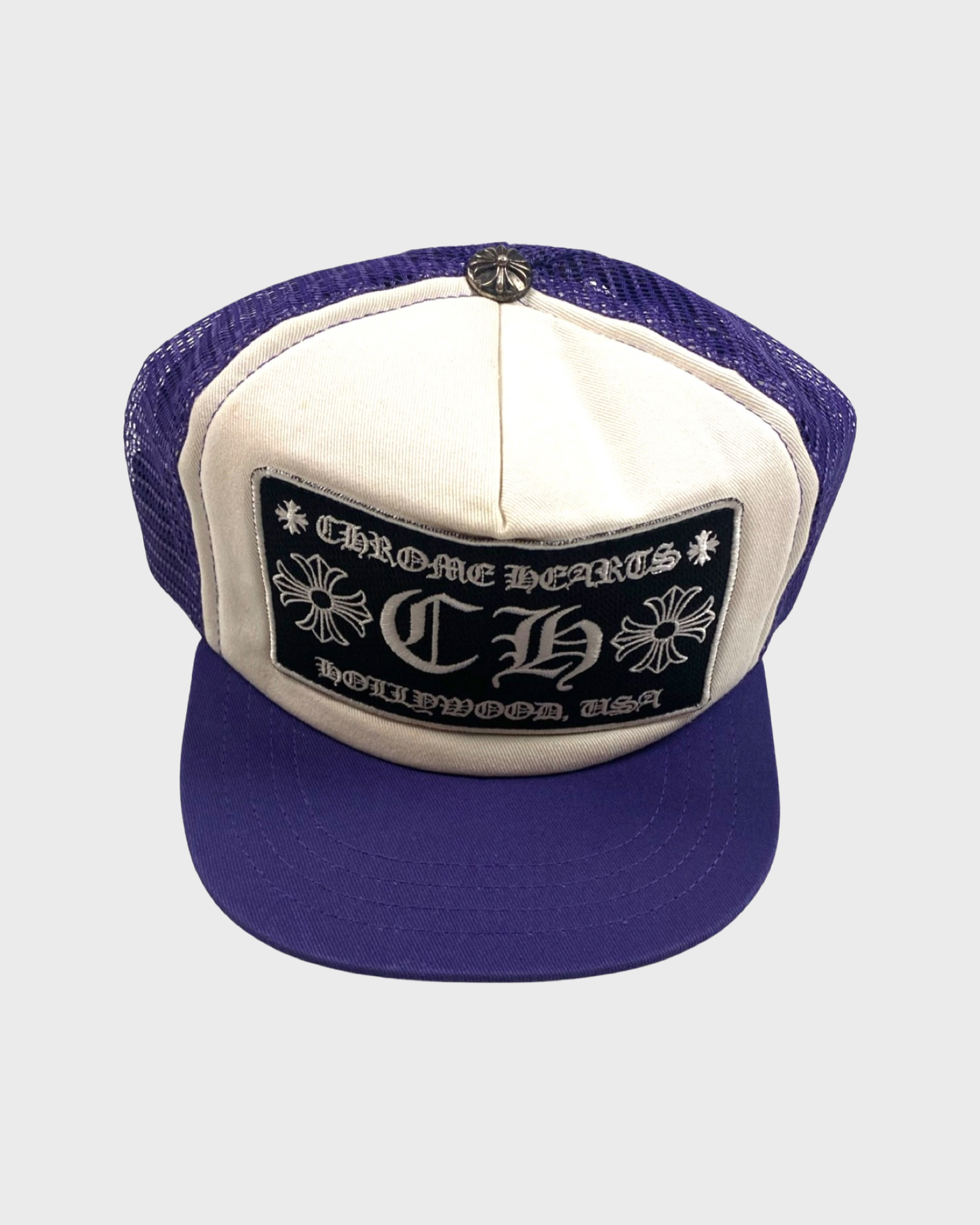Chrome Hearts purple & white trucker hat / cap SZ:OS
