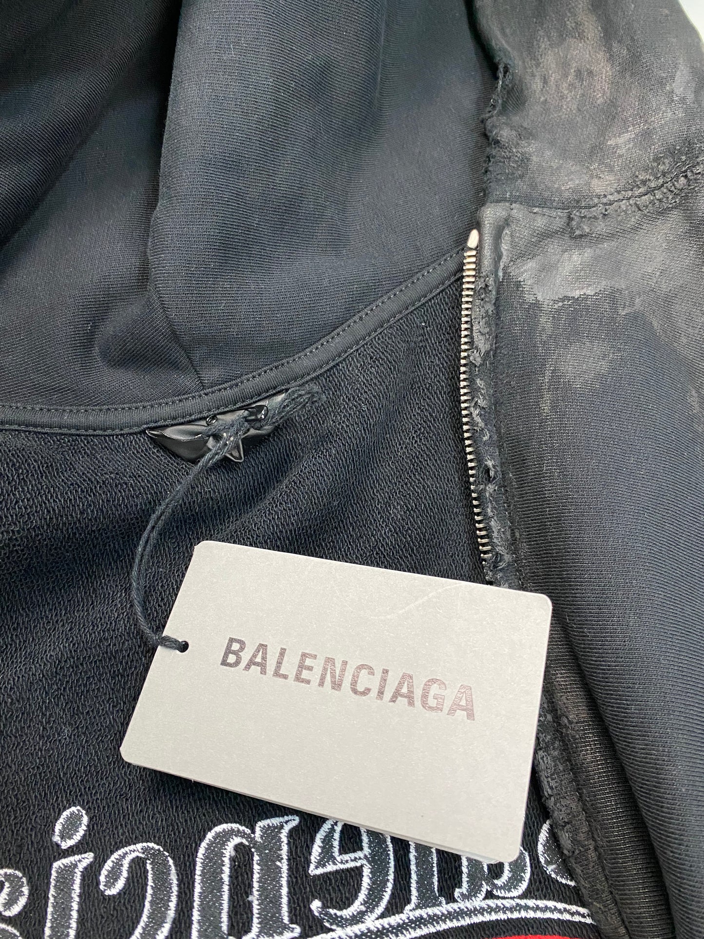 Balenciaga dirty gaffer taped mud zip up hoodie SZ:S