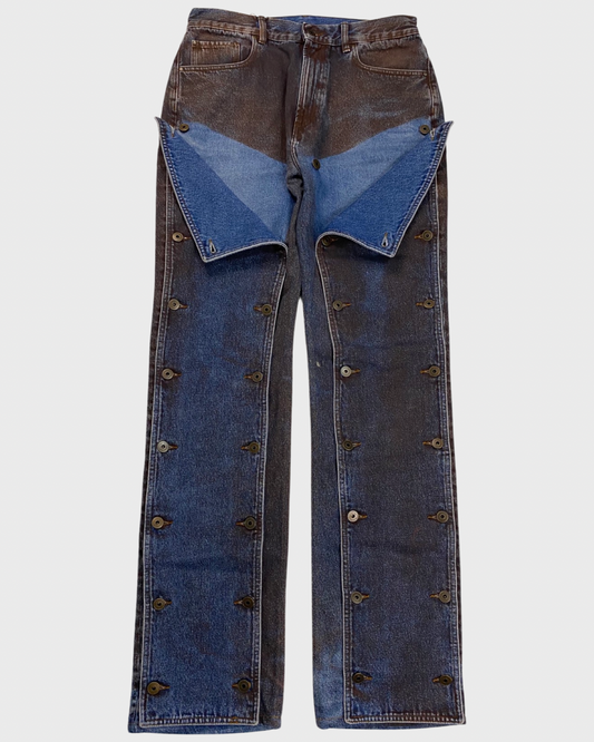 Y/Project AW21 Chaos balance carpenter jeans dark blue / brown  SZ:W33