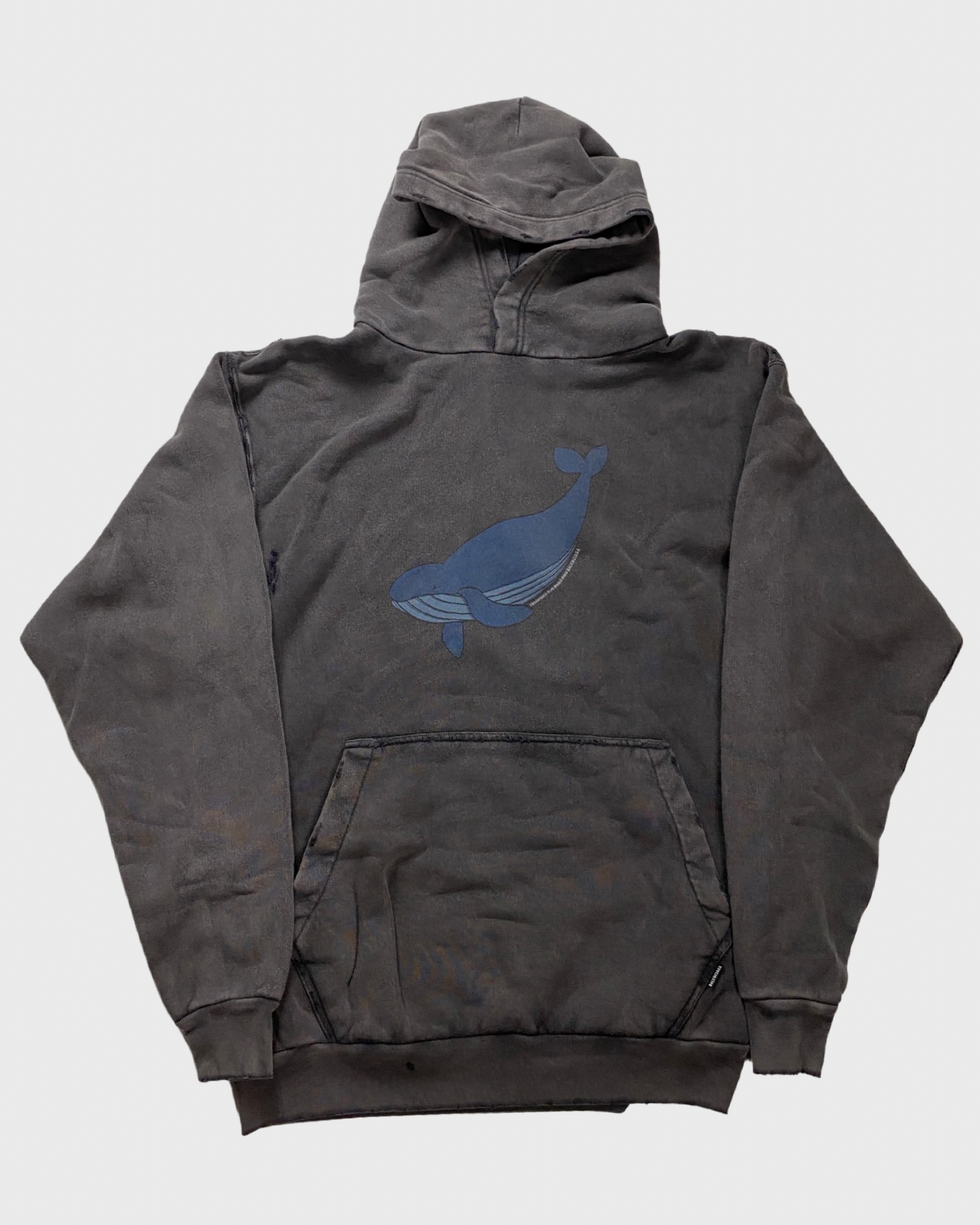 Balenciaga endangered species capsule collection grey whale hoodie SZ:XS