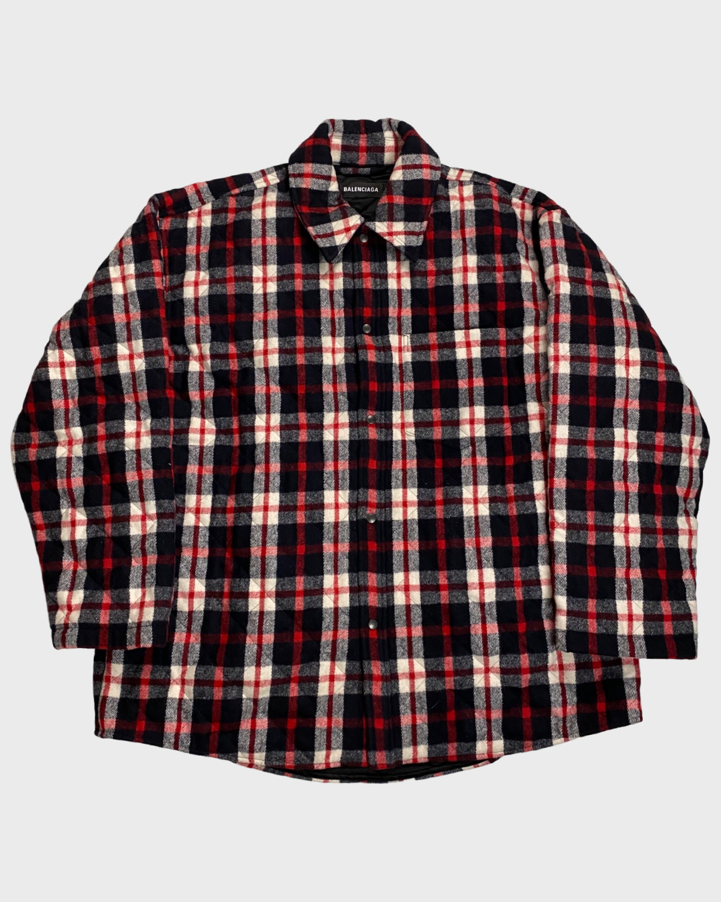 Balenciaga plaid checkered padded flannel parka / long  jacket SZ:44