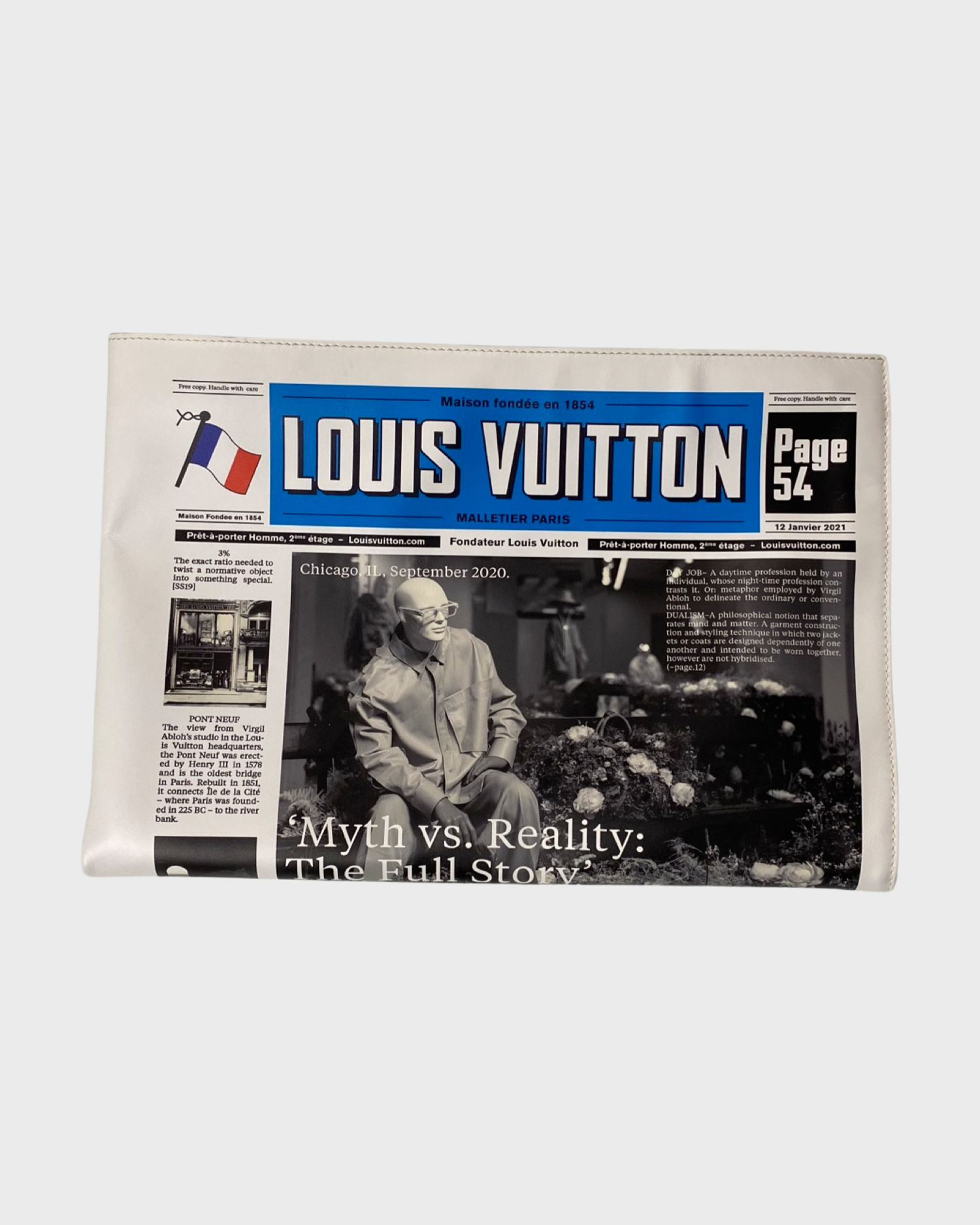Louis Vuitton × Virgil Abloh AW21 Tourist vs Purist newspaper bag