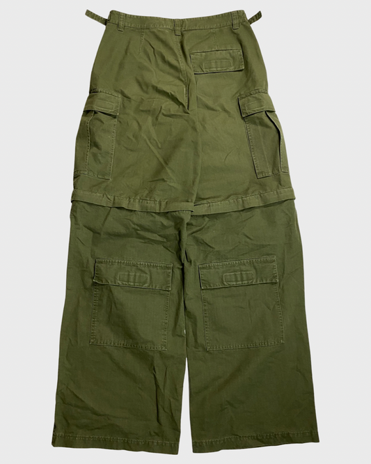 BALENCIAGA OLIVE GREEN CARGO PANTS SIZE:44|46