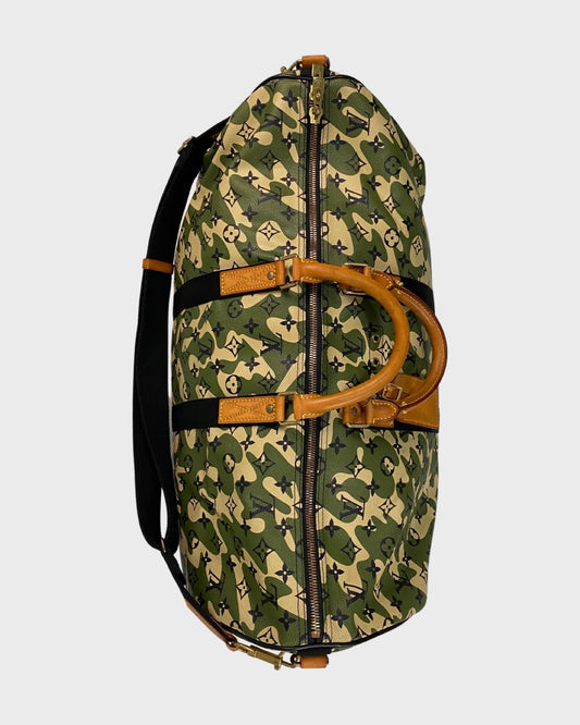 LV 2008 murakami camo keepall 55 SZ:OS