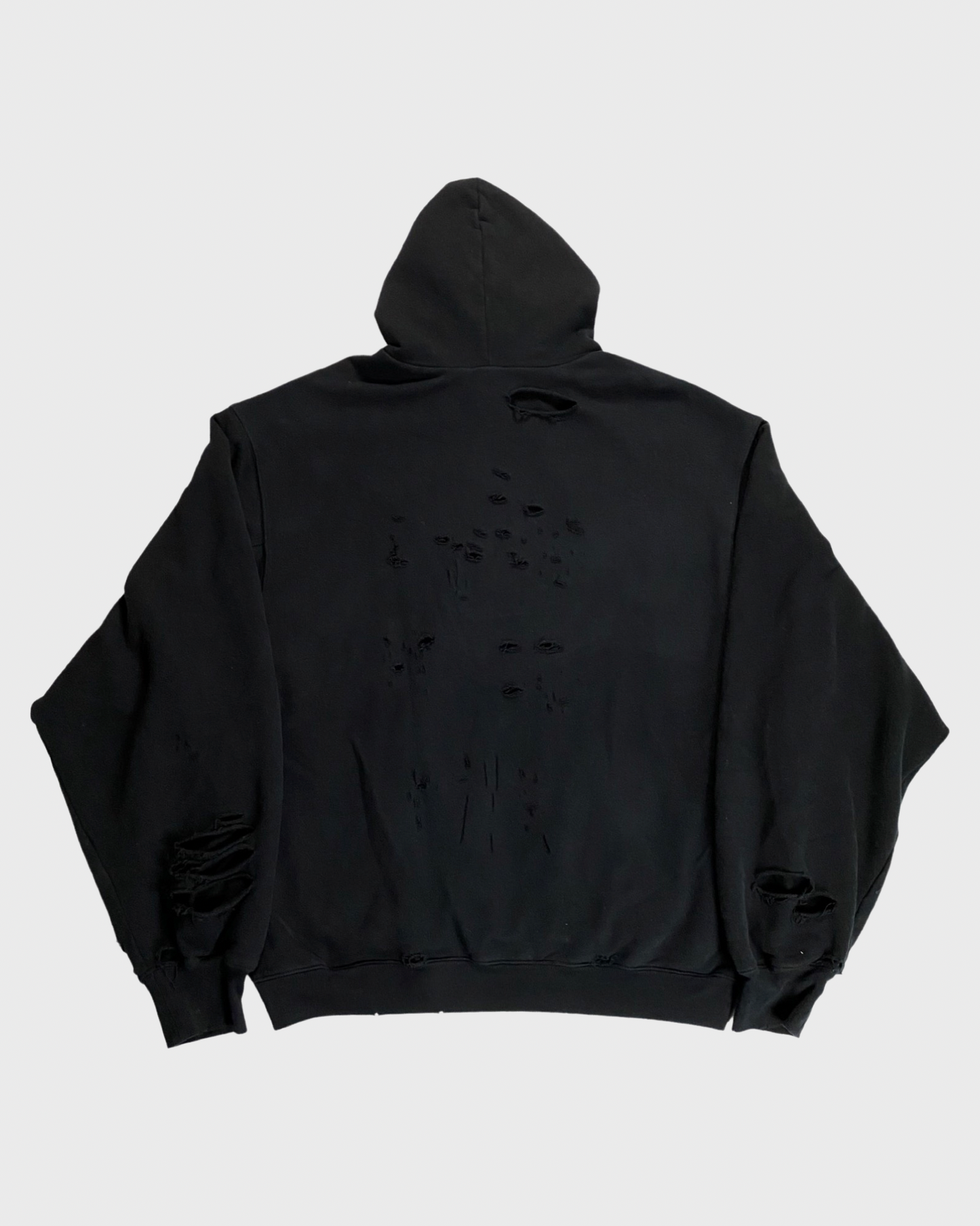 Balenciaga Destroyed logo hoodie in black Size:XXS