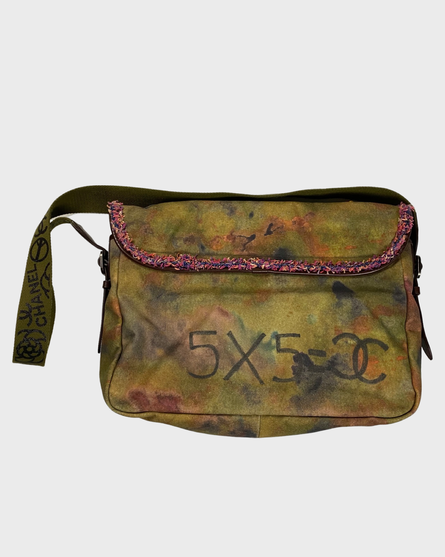 Chanel Graffiti Messenger Bag Brown Canvas