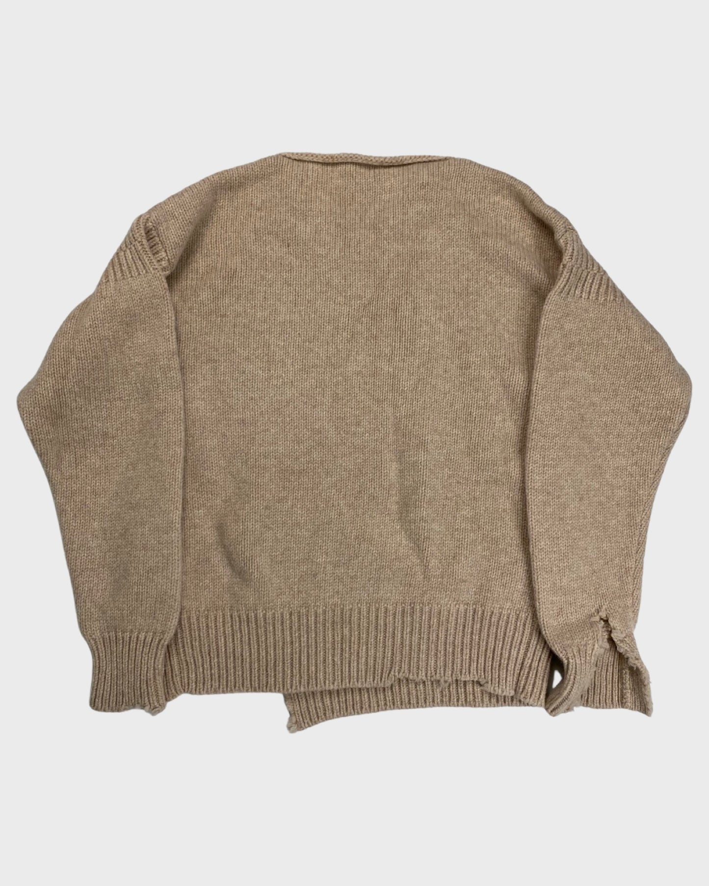 Marni distressed deconstructed sweater in beige / tan SZ:46