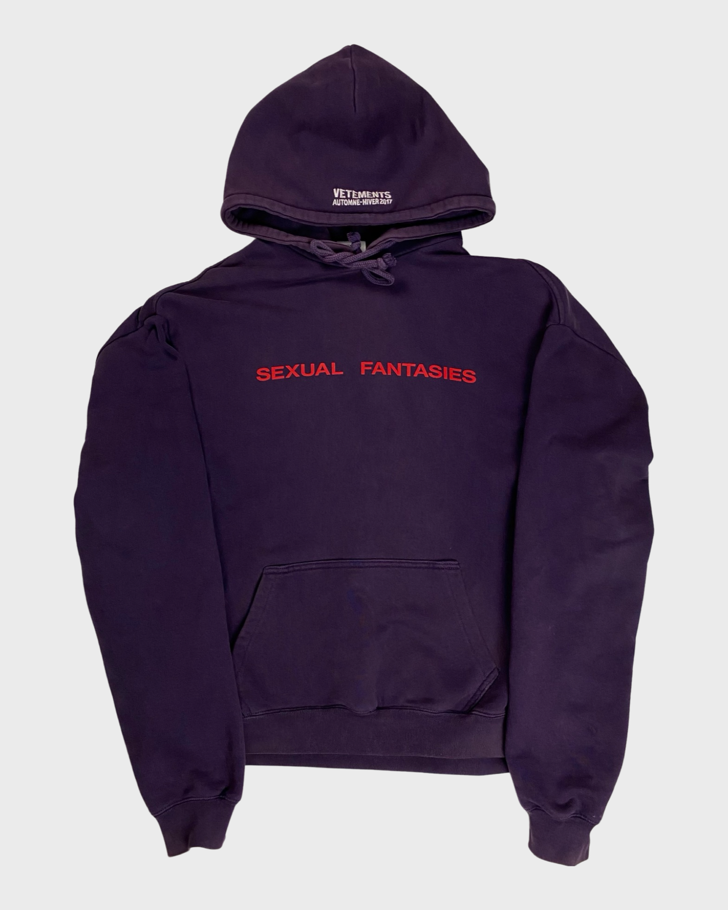 Vetements AW16 sexual fantasies oversized homme version hoodie SZ