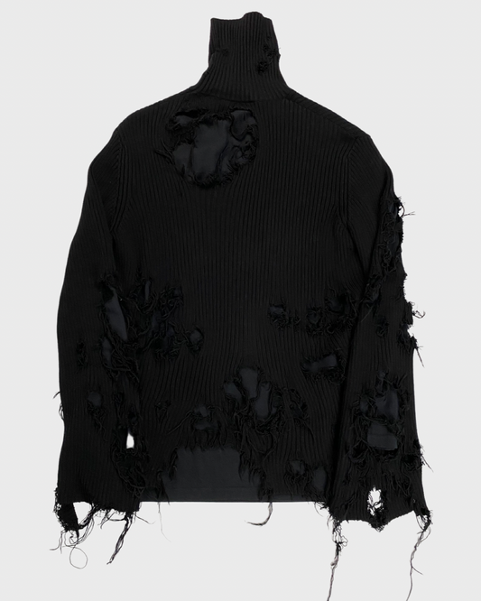 Balenciaga destroyed layered turtle kneck sweater SZ:XS|S