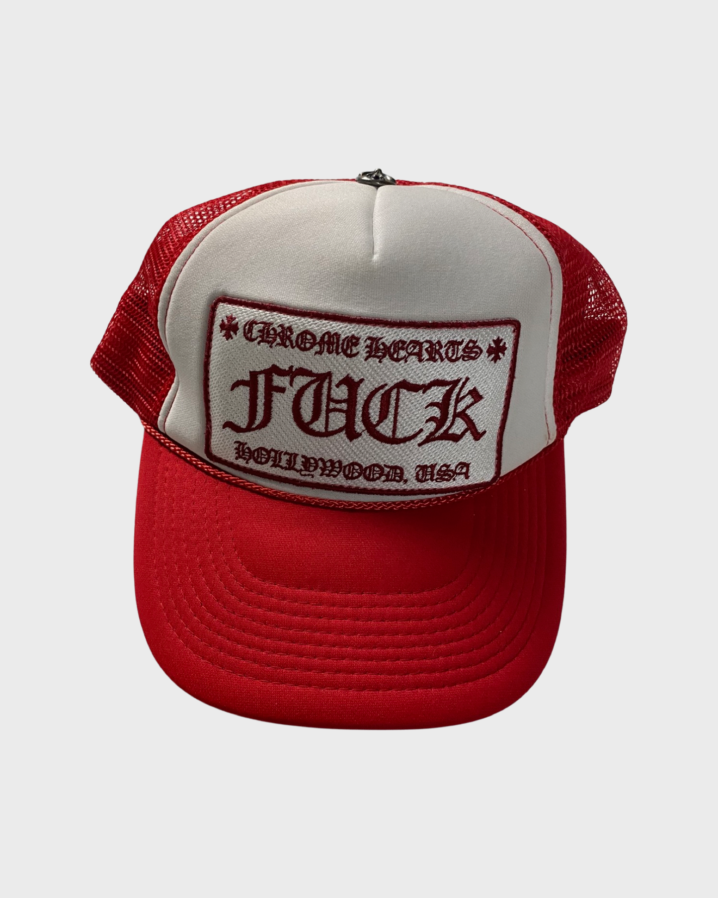 Chrome hearts red FUCK trucker hat / cap SZ:OS