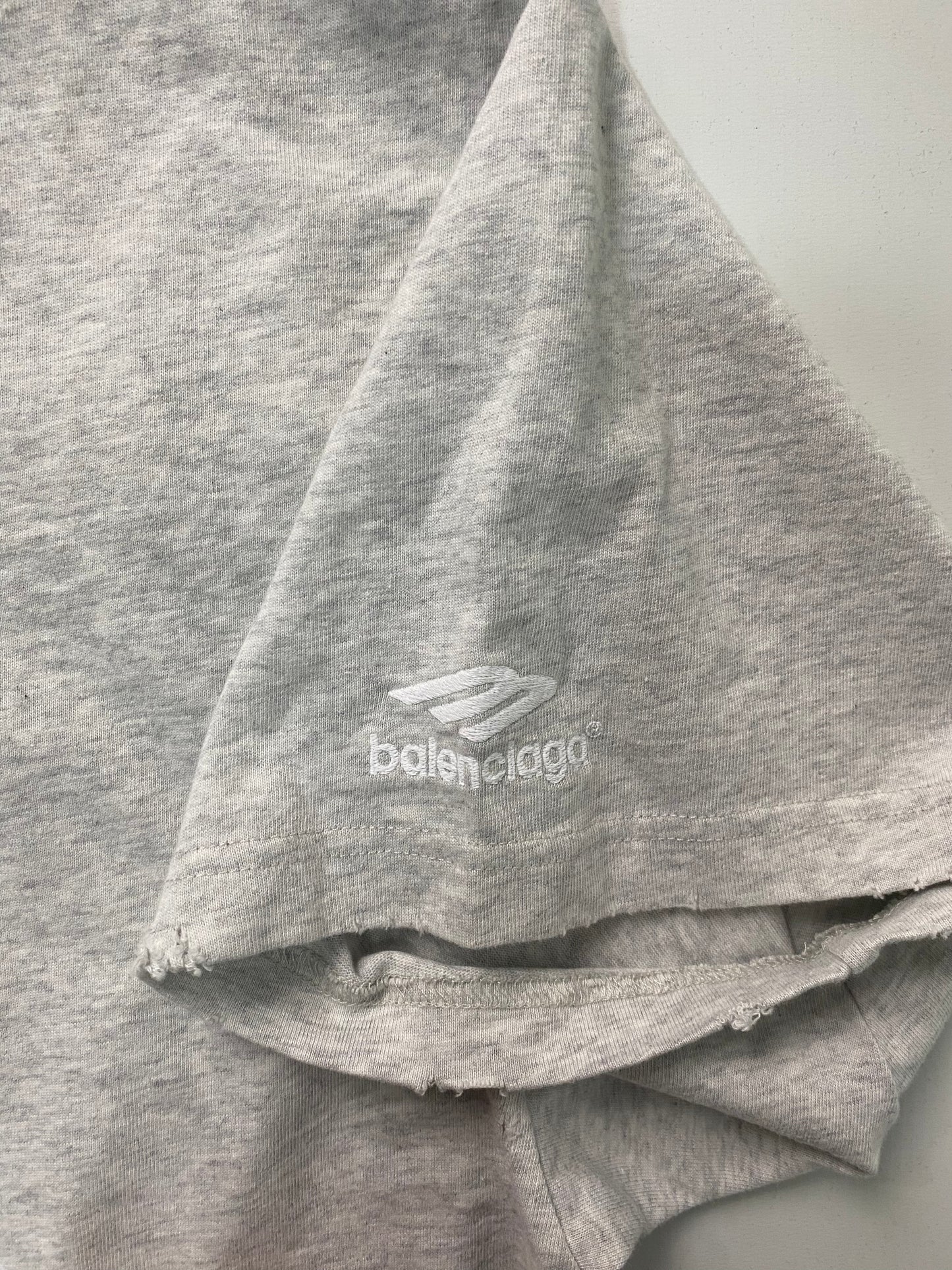 Balenciaga double layered destroyed T-Shirt in grey SZ:1