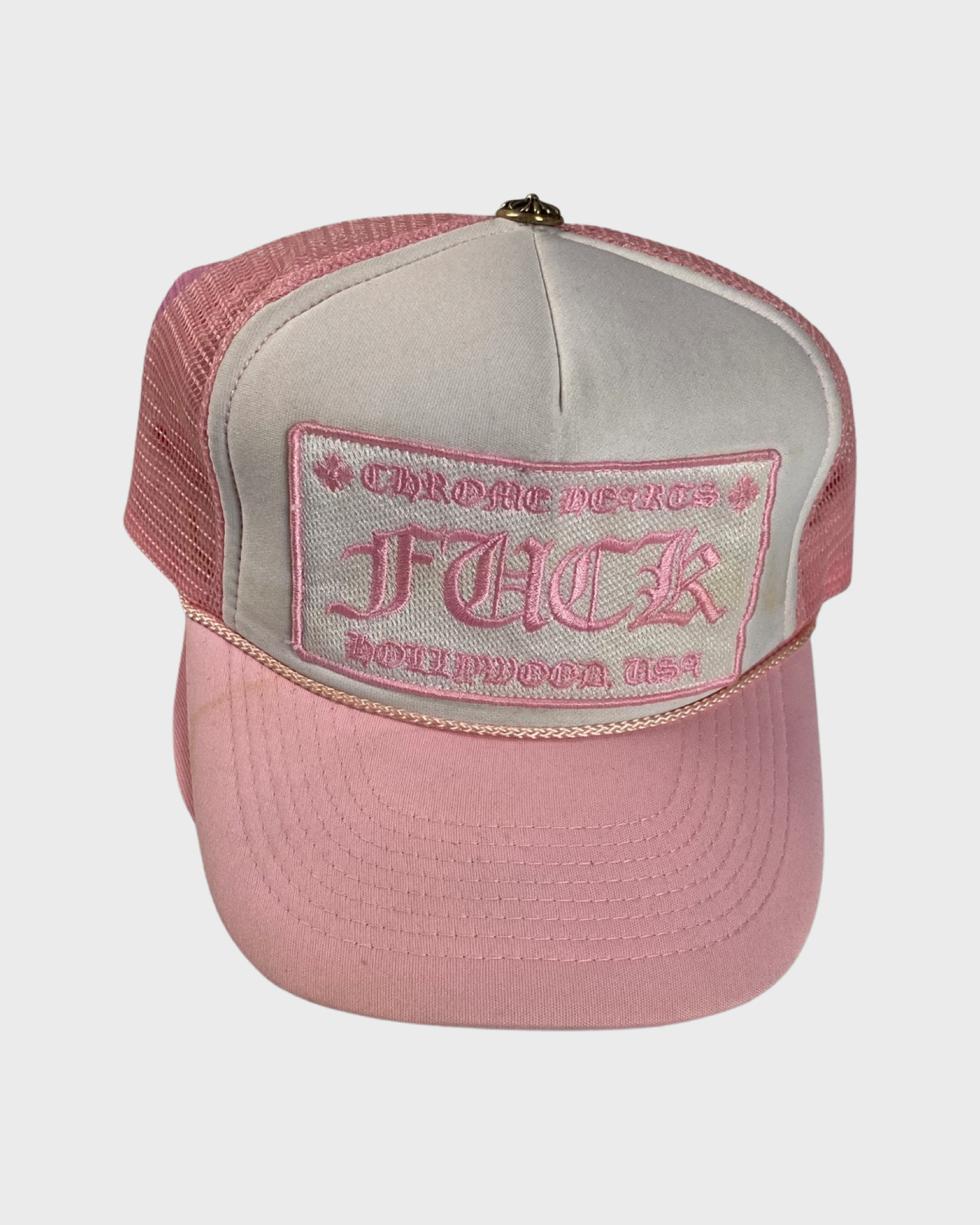 Chrome Hearts Pink FUCK trucker hat / cap SZ:OS