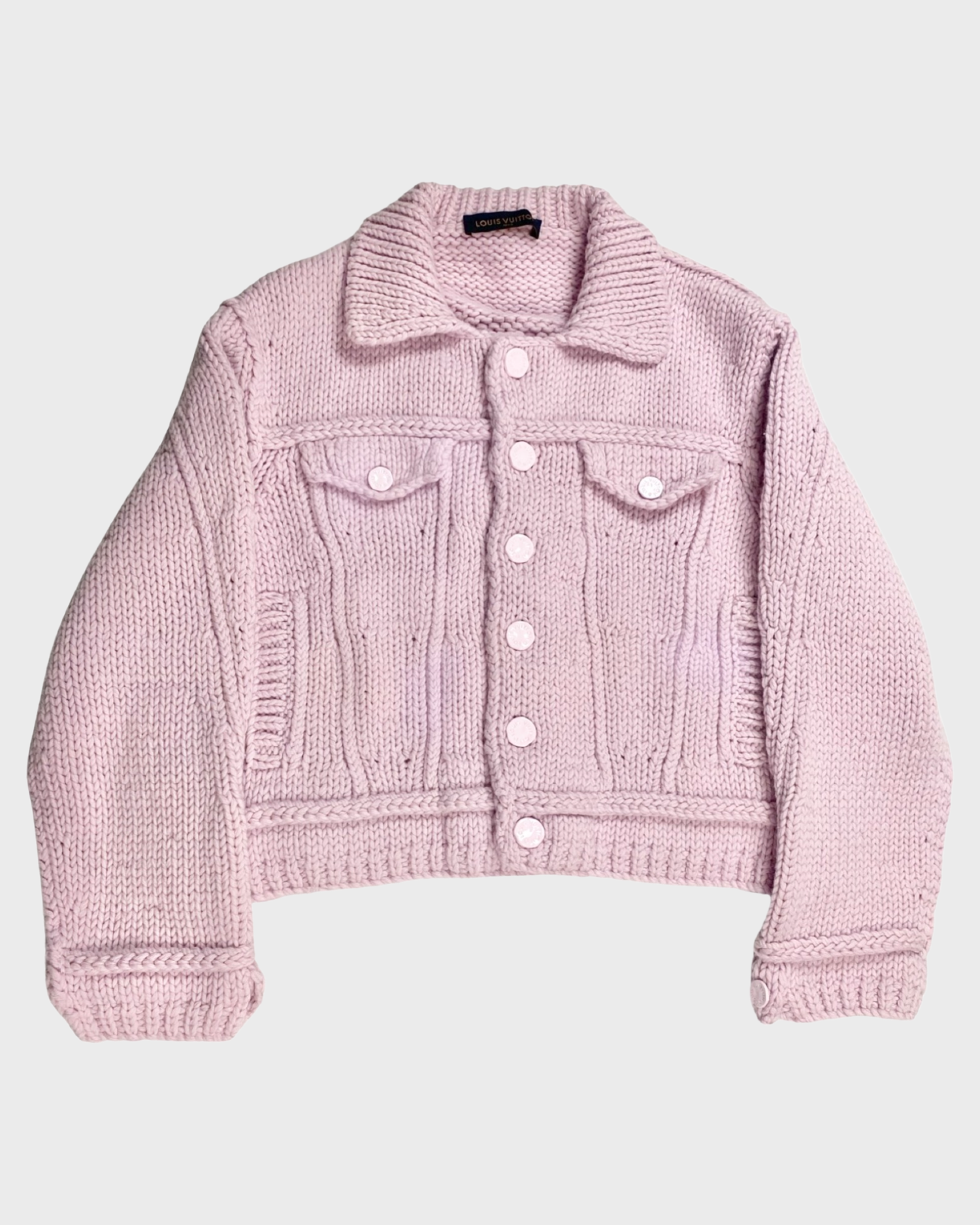 Louis Vuitton Pink/Black Leather Jacket, 38
