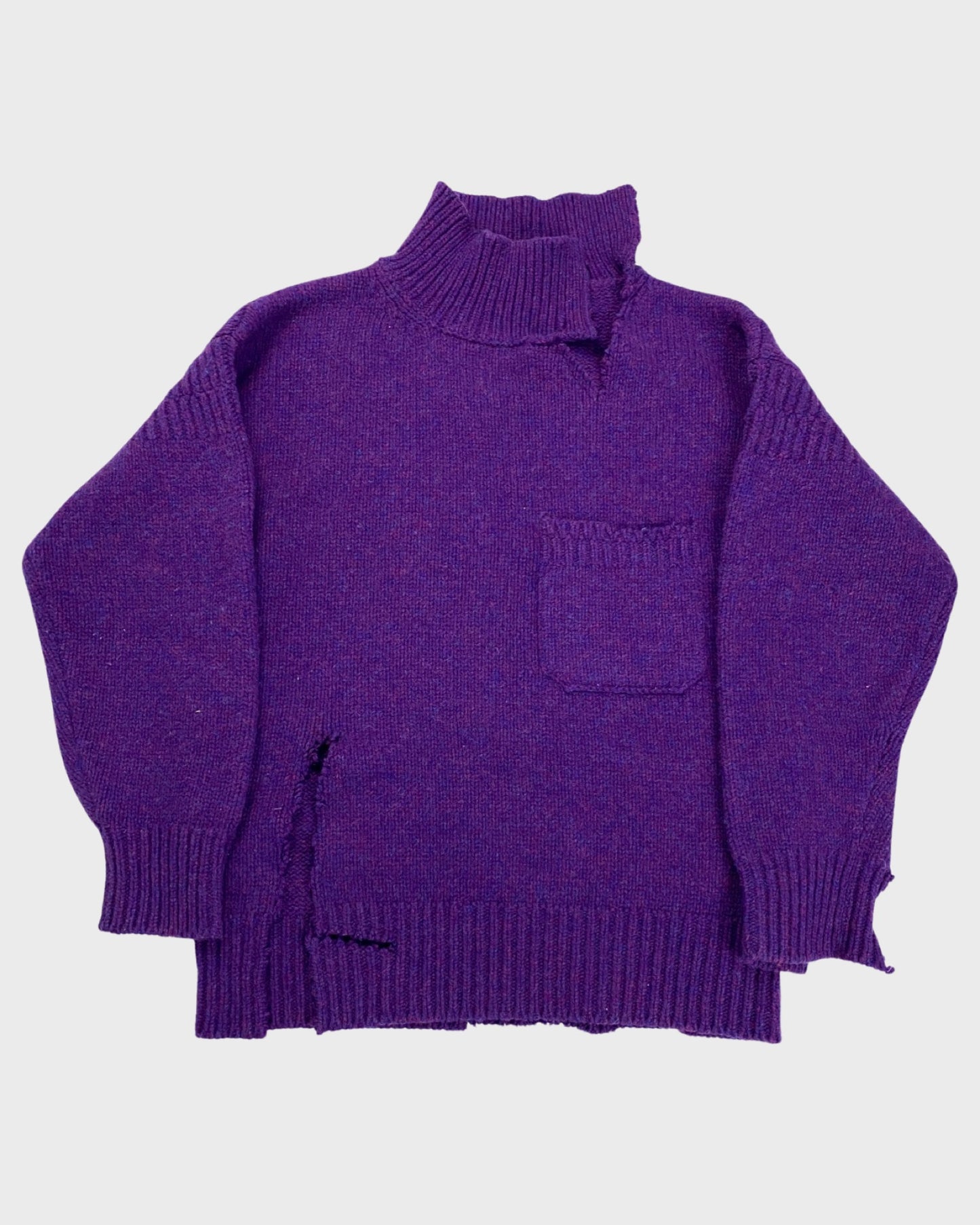 Marni distressed deconstructed sweater in purple SZ:46