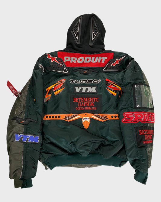 Vetements AW18 moto racing MA1 bomber jacket SZ:L