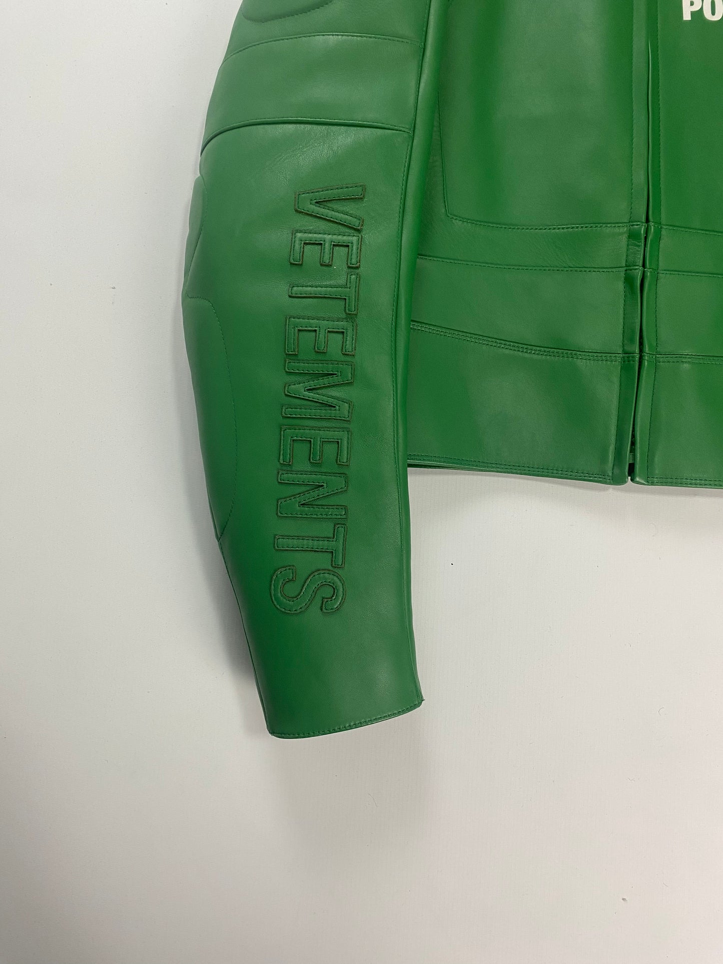 Vetements SS17 runway Polizei moto racing in green SZ:M