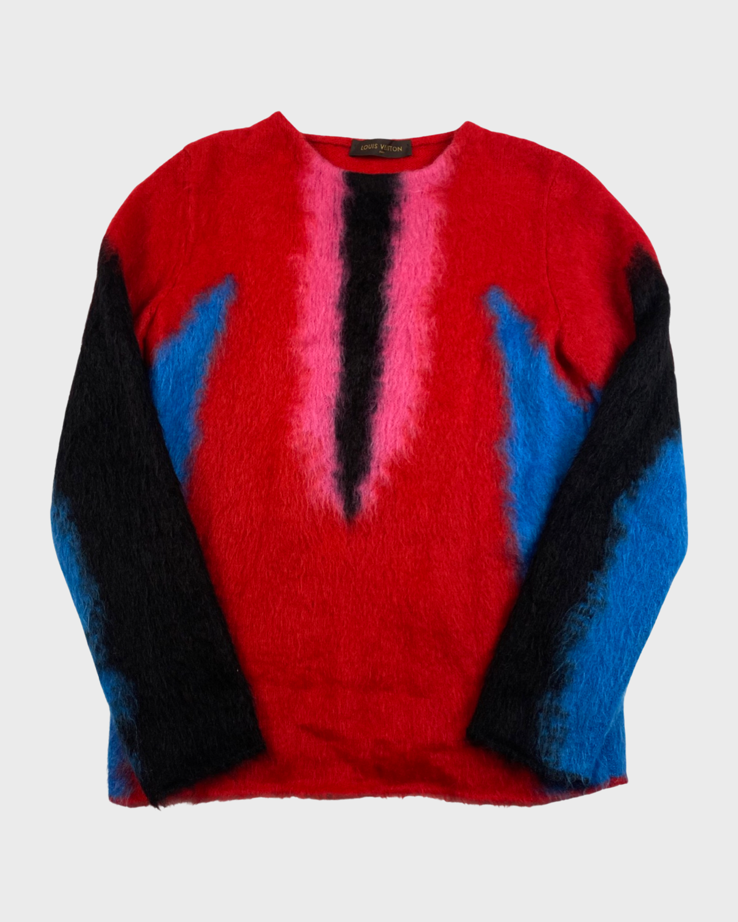 LV SS17 Impala mohair sweater in red black pink & blue SIZE:XXS/M