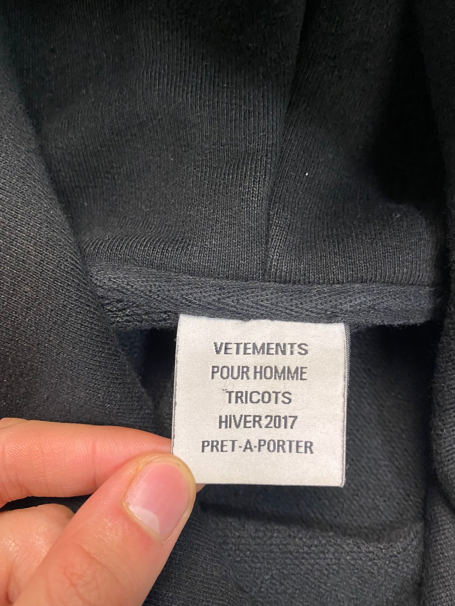 Vetements AW16 TFD hoodie oversized homme version SZ:S