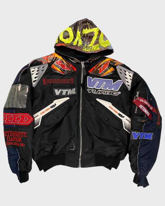 Vetements AW18 moto racing patches MA1 Bomberjacket SZ:S|M